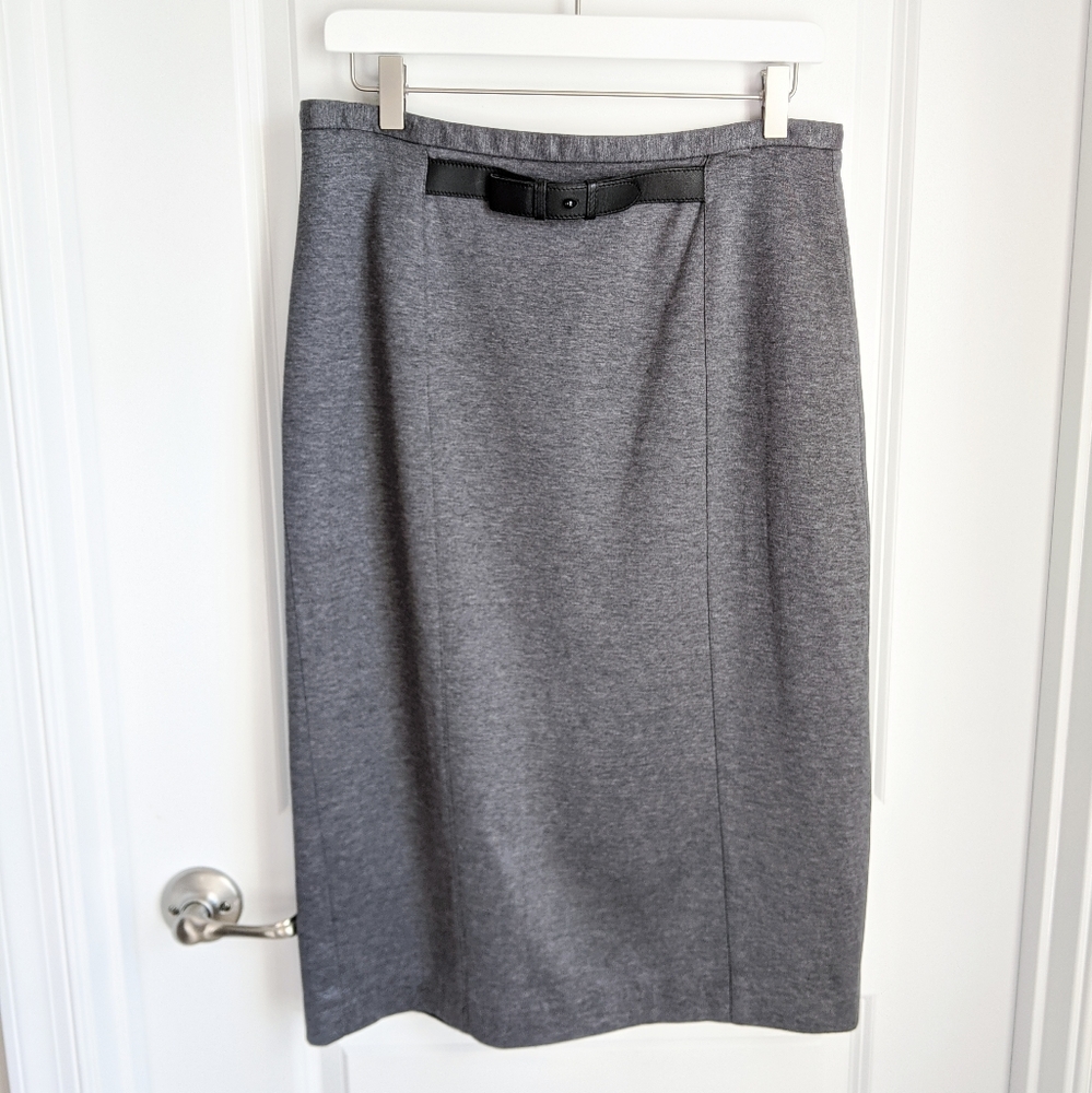 Burberry London High Waisted Pencil Skirt Gray 10